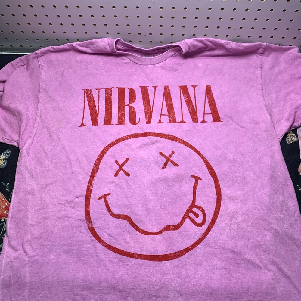 NIRVANA Pink Tee with Red Graphic 1x NEVER WORN